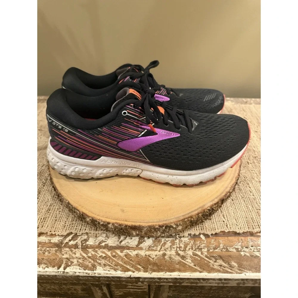 Brooks Adrenaline GTS‎ 19 Women's Running Shoes - Black/Purple/Orange - Sz-11 2E